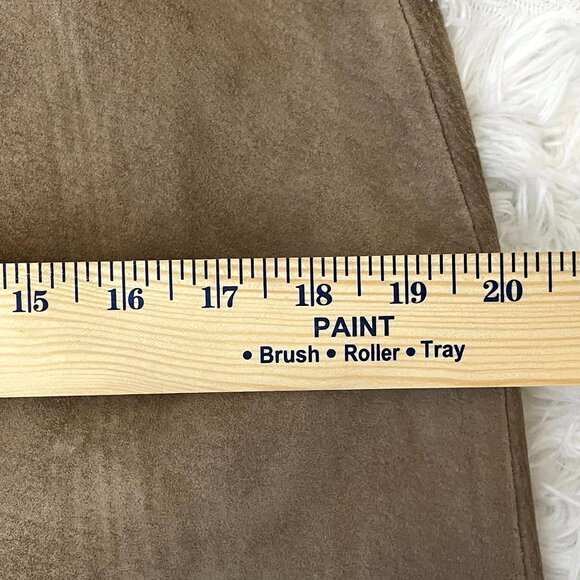 Classic Timeless Taupe / Tan Textured Suede Leather Suit 2 pc Suit plus belt - Picture 15 of 15